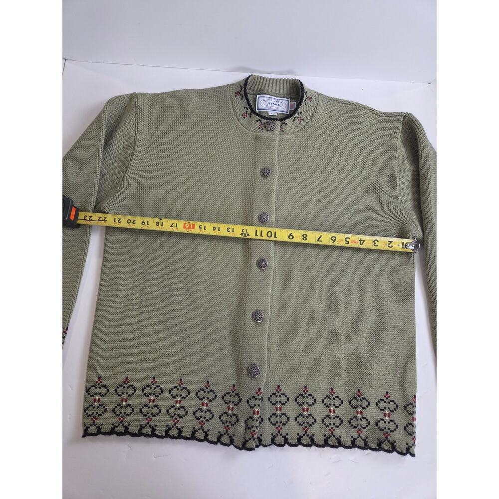 JERSILD Green Nordic Button Down Cardigan Sweater Made In USA XL - Picture 2 of 9